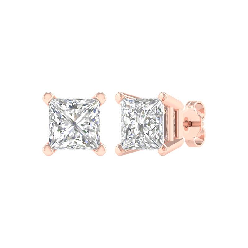 Solitaire Earrings Studs (Princess)