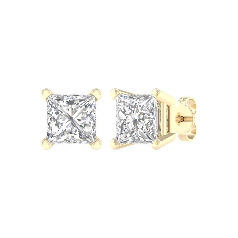 Solitaire Earrings Studs (Princess)