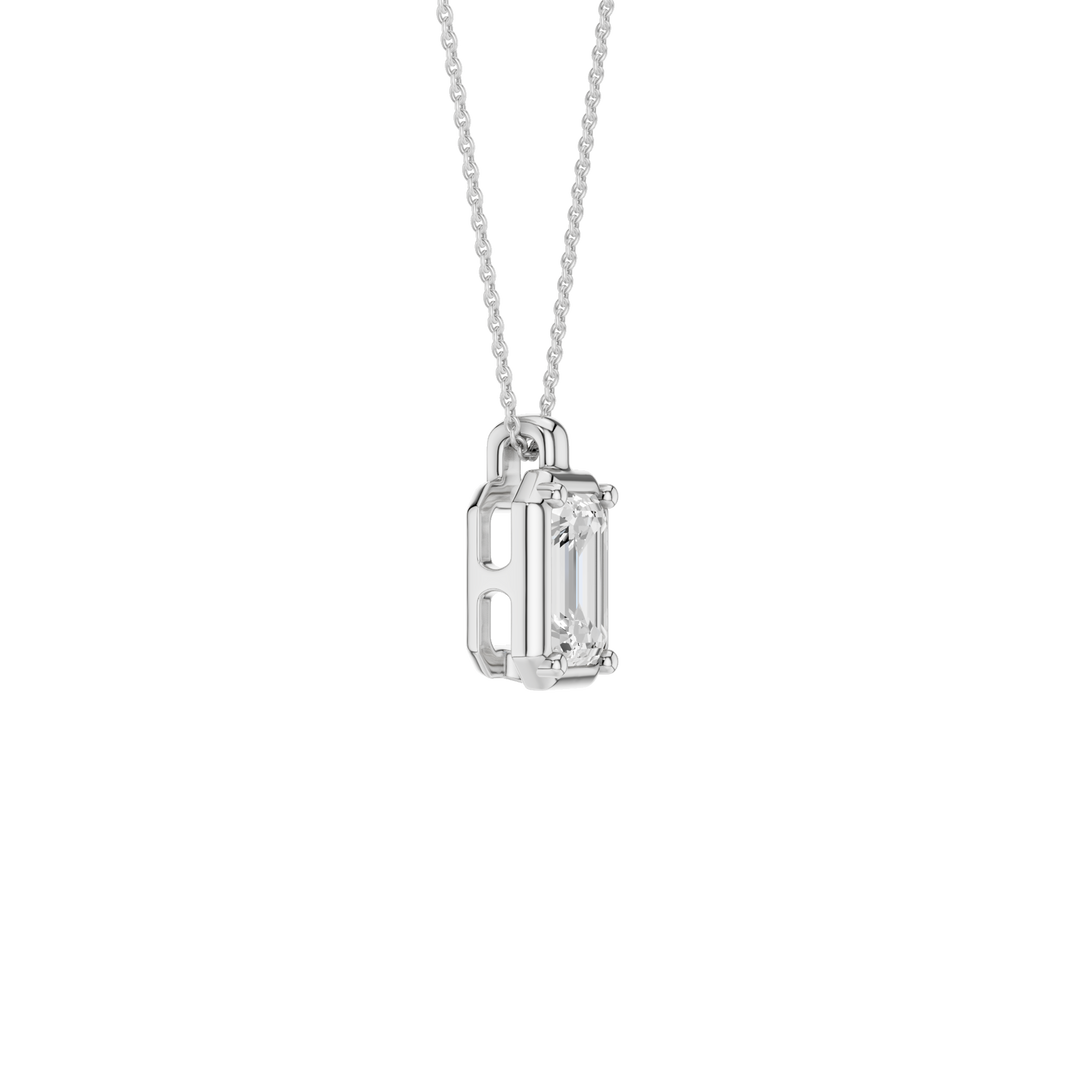 Illusion Bezel Pendant (Emerald) in 14K White Gold – Silvadi Jewelry Aurora CO