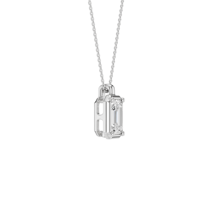 Illusion Bezel Pendant (Emerald) in 14K White Gold – Silvadi Jewelry Aurora CO