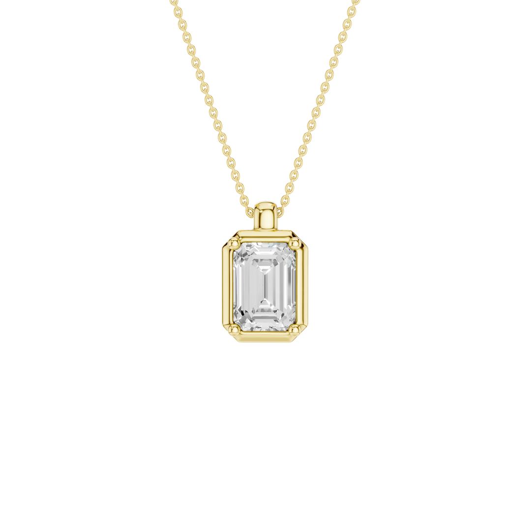 Illusion Bezel Pendant (Emerald) in 14K Yellow Gold – Silvadi Jewelry Aurora CO