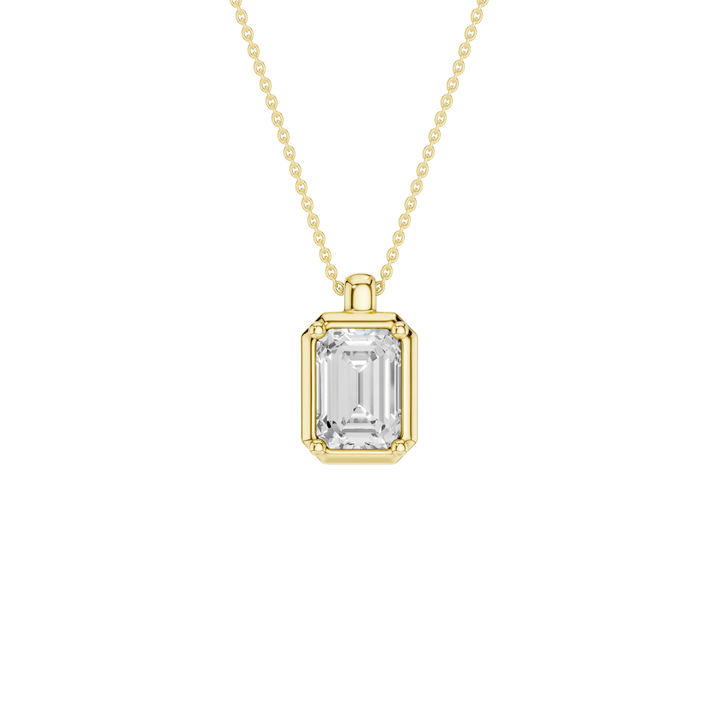 Illusion Bezel Pendant (Emerald) in 14K Yellow Gold – Silvadi Jewelry Aurora CO