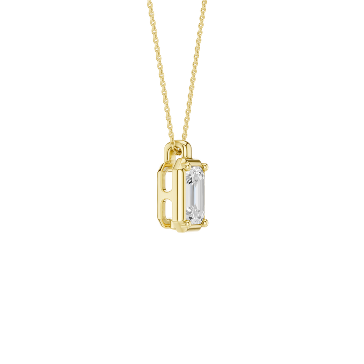 Illusion Bezel Pendant (Emerald) in 14K Yellow Gold – Silvadi Jewelry Aurora CO