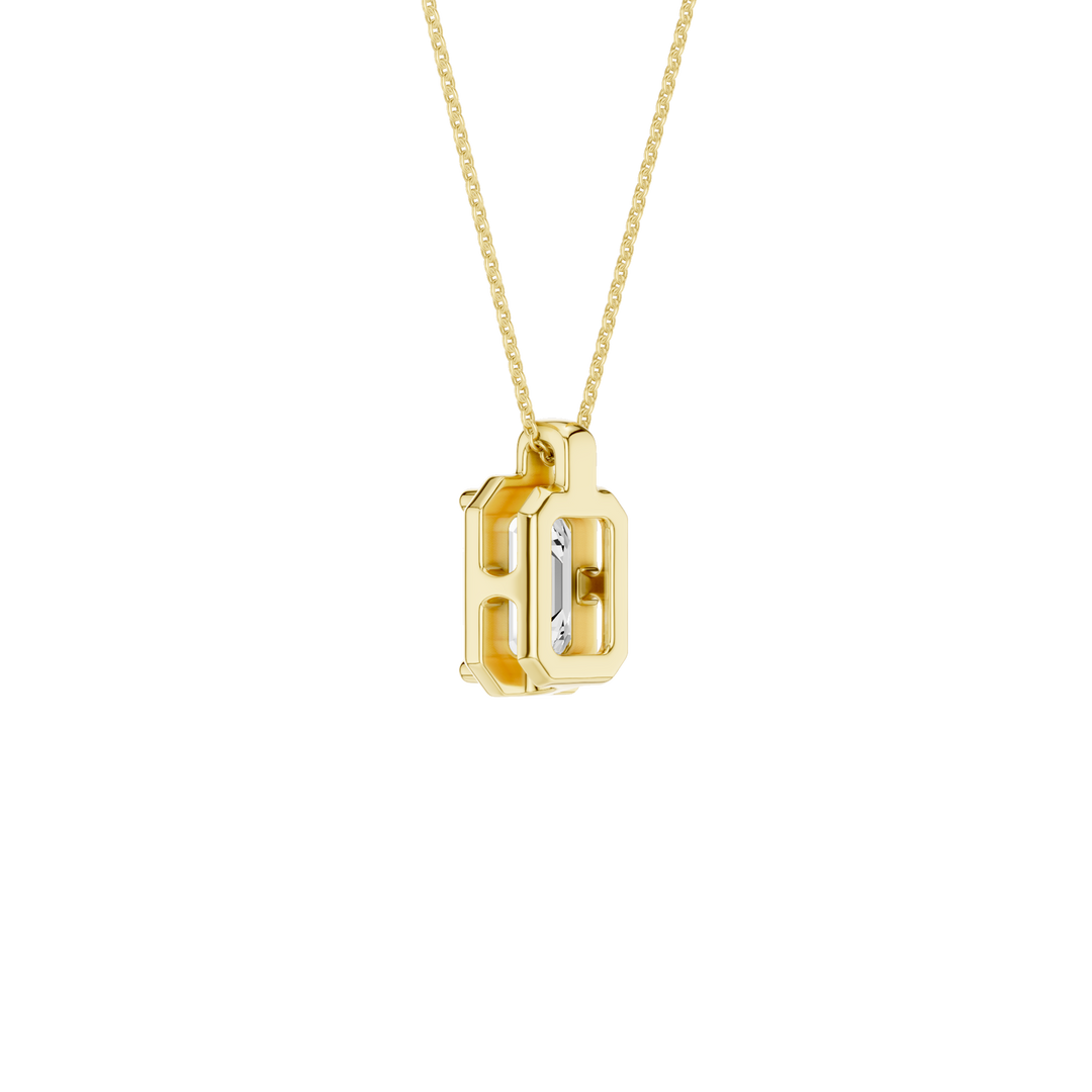 Illusion Bezel Pendant (Emerald) in 14K Yellow Gold – Silvadi Jewelry Aurora CO