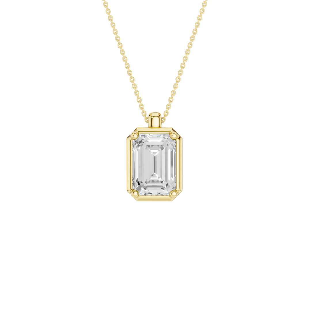 Illusion Bezel Pendant (Emerald) in 14K Yellow Gold – Silvadi Jewelry Aurora CO