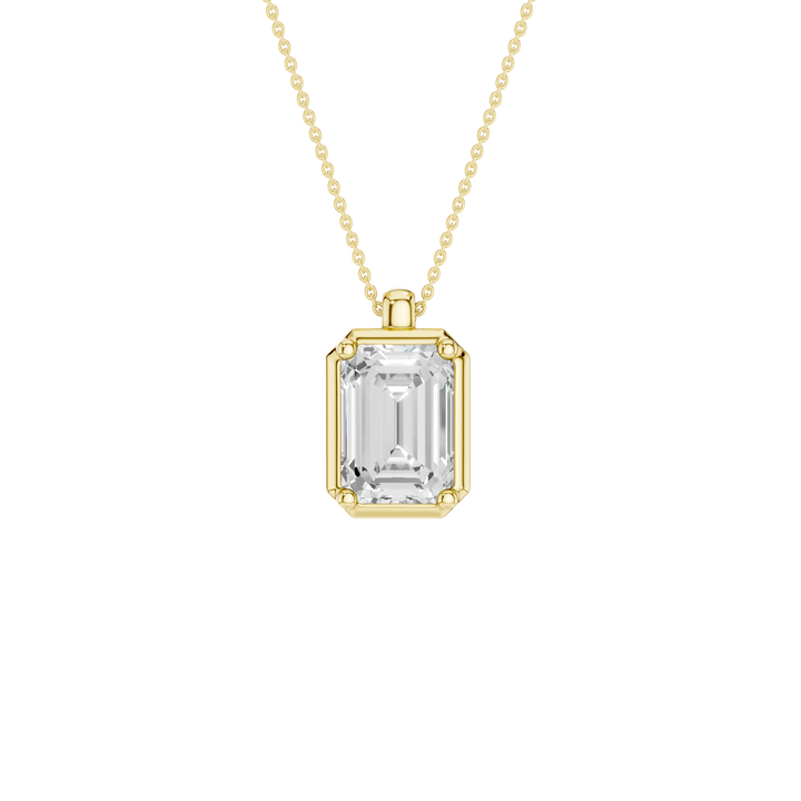 Illusion Bezel Pendant (Emerald) in 14K Yellow Gold – Silvadi Jewelry Aurora CO