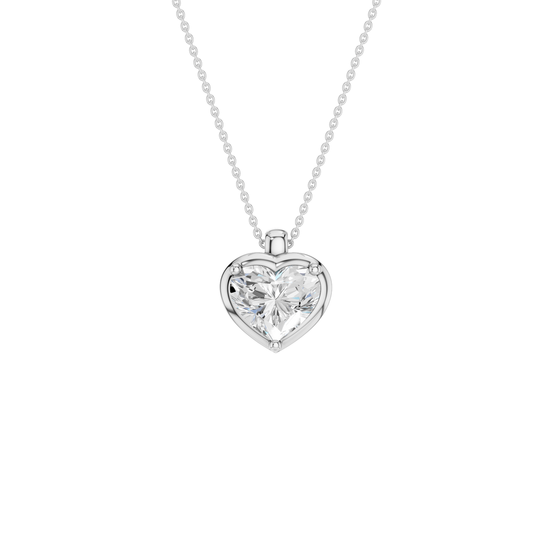 Illusion Bezel Pendant (Heart) in 14K White Gold – Silvadi Jewelry Aurora CO