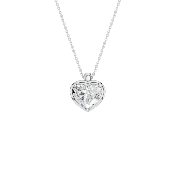 Illusion Bezel Pendant (Heart) in 14K White Gold – Silvadi Jewelry Aurora CO