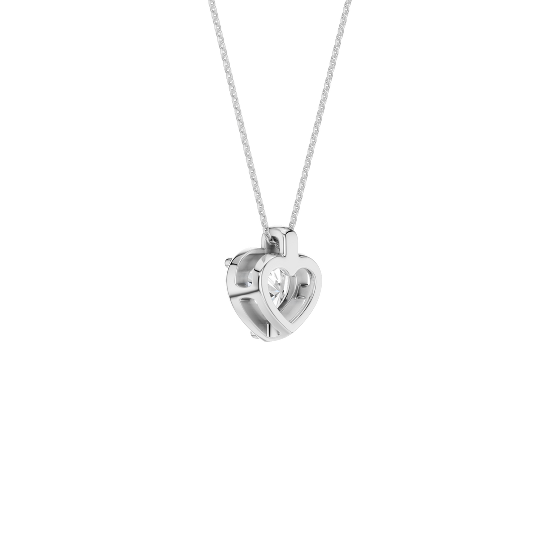 Illusion Bezel Pendant (Heart) in 14K White Gold – Silvadi Jewelry Aurora CO