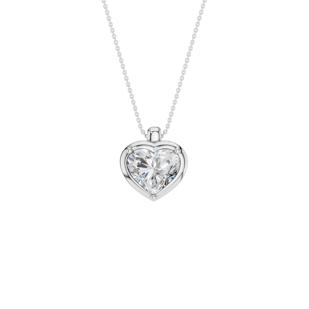 Illusion Bezel Pendant (Heart) in 14K White Gold – Silvadi Jewelry Aurora CO