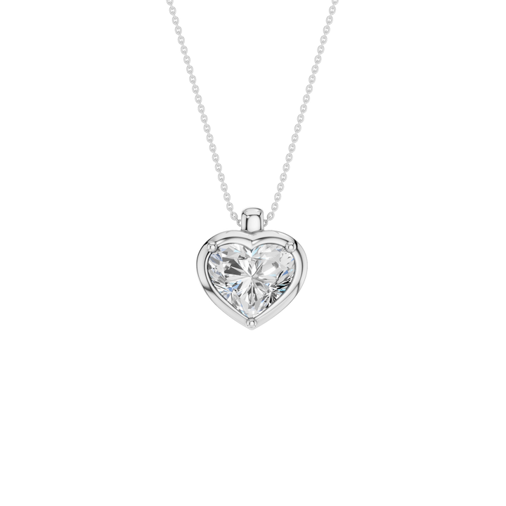 Illusion Bezel Pendant (Heart) in 14K White Gold – Silvadi Jewelry Aurora CO