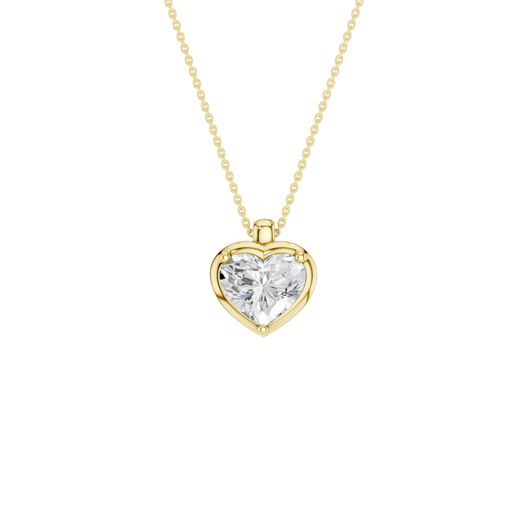 Illusion Bezel Pendant (Heart) in 14K Yellow Gold – Silvadi Jewelry Aurora CO