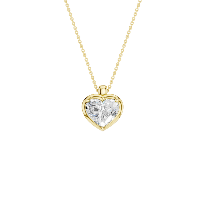 Illusion Bezel Pendant (Heart) in 14K Yellow Gold – Silvadi Jewelry Aurora CO