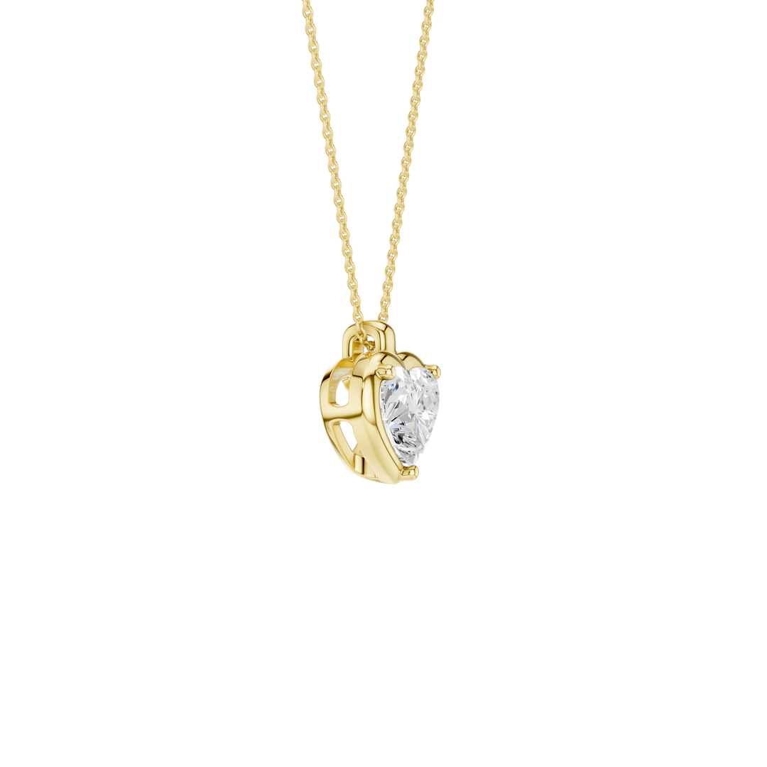 Illusion Bezel Pendant (Heart) in 14K Yellow Gold – Silvadi Jewelry Aurora CO