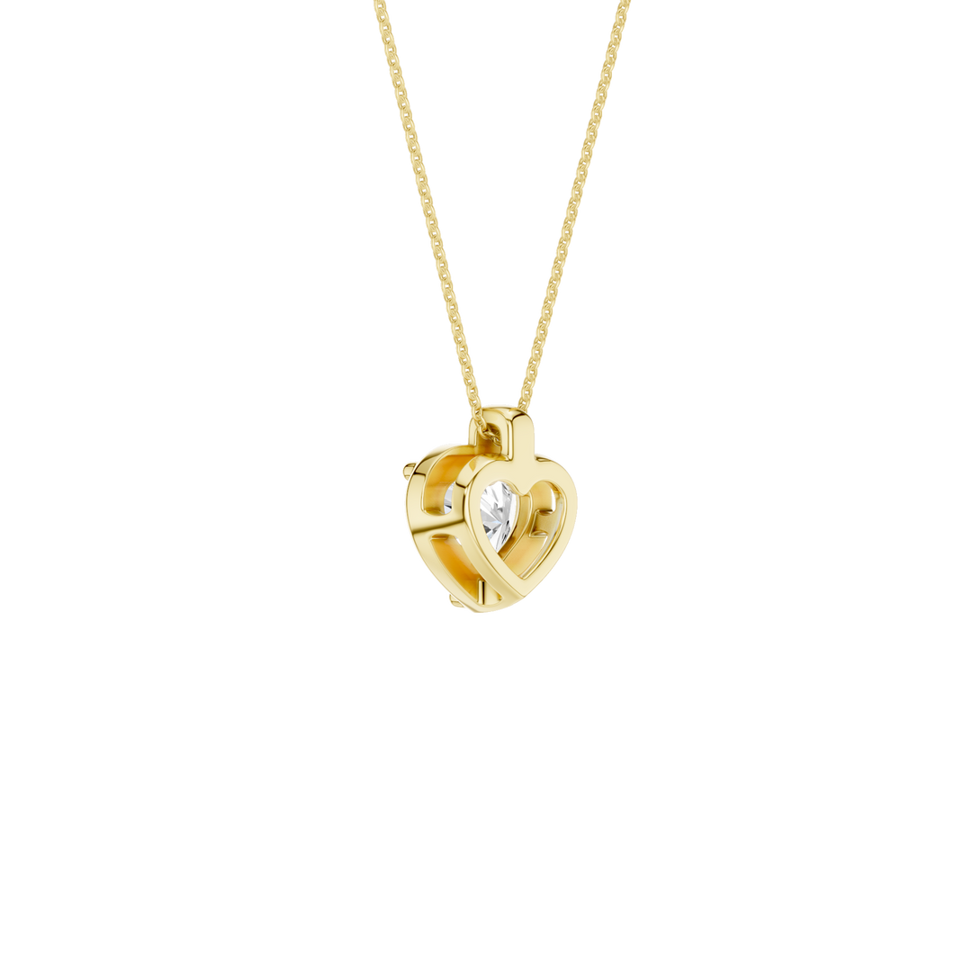 Illusion Bezel Pendant (Heart) in 14K Yellow Gold – Silvadi Jewelry Aurora CO