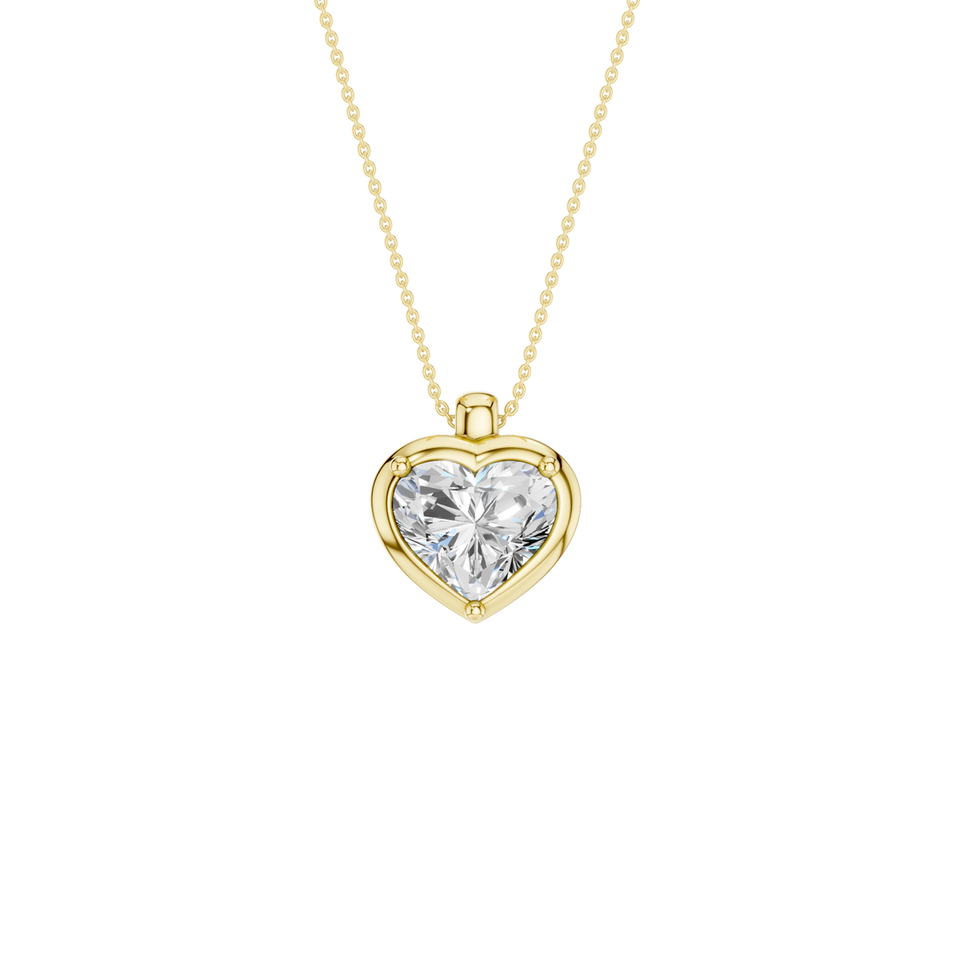 Illusion Bezel Pendant (Heart) in 14K Yellow Gold – Silvadi Jewelry Aurora CO