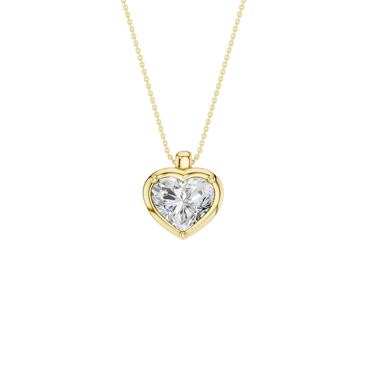 Illusion Bezel Pendant (Heart) in 14K Yellow Gold – Silvadi Jewelry Aurora CO