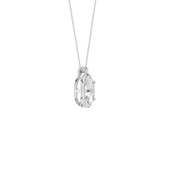 Illusion Bezel Pendant (Oval) in 14K White Gold – Silvadi Jewelry Aurora CO