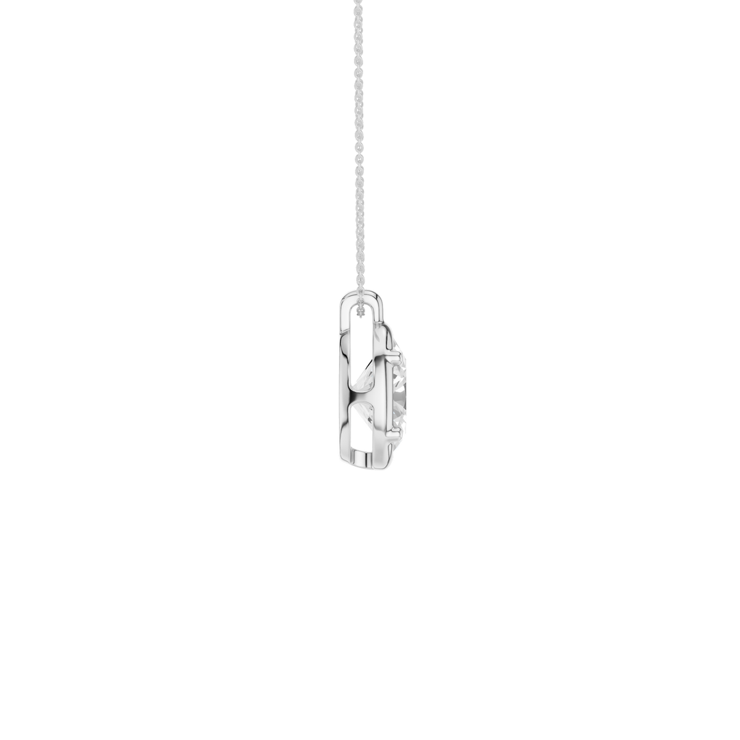 Illusion Bezel Pendant (Oval) in 14K White Gold – Silvadi Jewelry Aurora CO