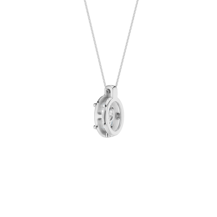 Illusion Bezel Pendant (Oval) in 14K White Gold – Silvadi Jewelry Aurora CO