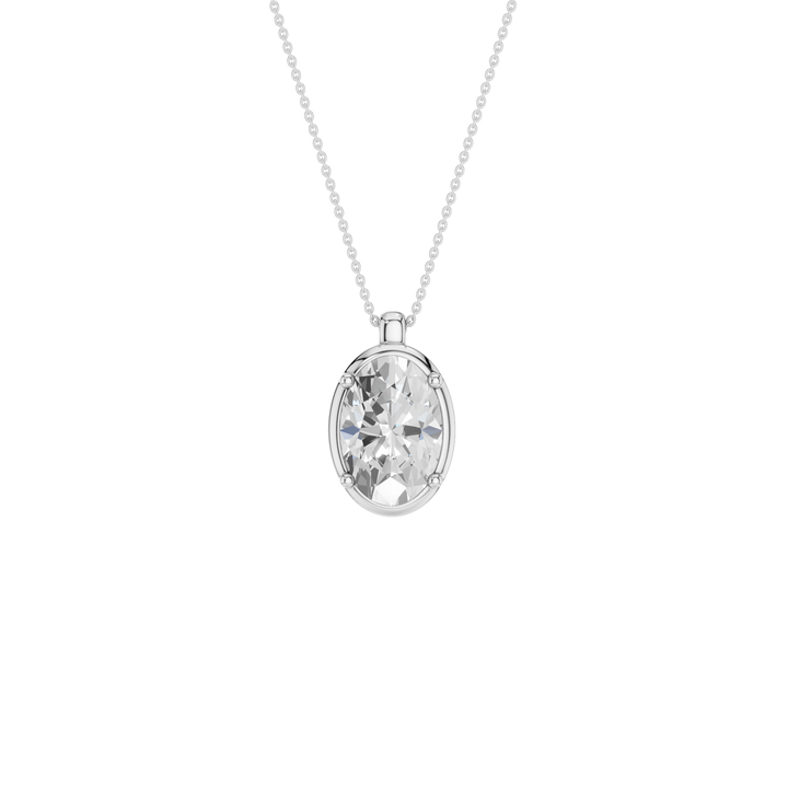 Illusion Bezel Pendant (Oval) in 14K White Gold – Silvadi Jewelry Aurora CO