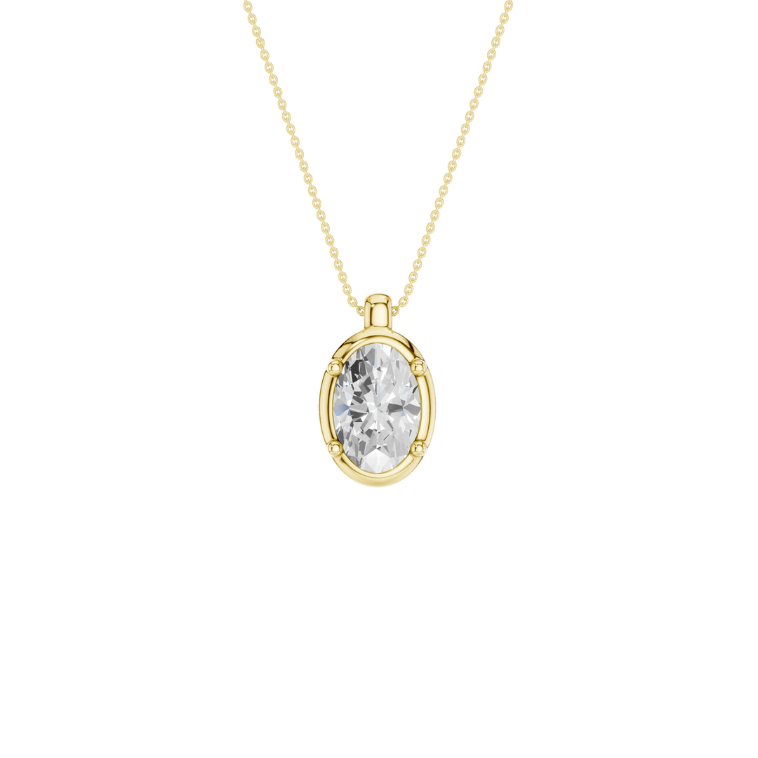 Illusion Bezel Pendant (Oval) in 14K Yellow Gold – Silvadi Jewelry Aurora CO
