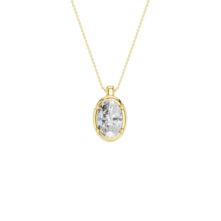 Illusion Bezel Pendant (Oval) in 14K Yellow Gold – Silvadi Jewelry Aurora CO
