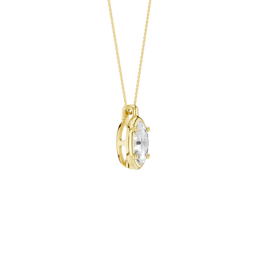 Illusion Bezel Pendant (Oval) in 14K Yellow Gold – Silvadi Jewelry Aurora CO