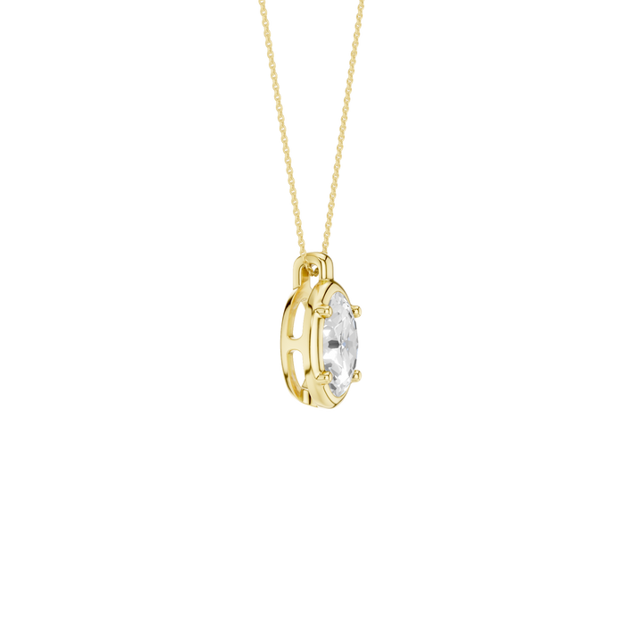 Illusion Bezel Pendant (Oval) in 14K Yellow Gold – Silvadi Jewelry Aurora CO