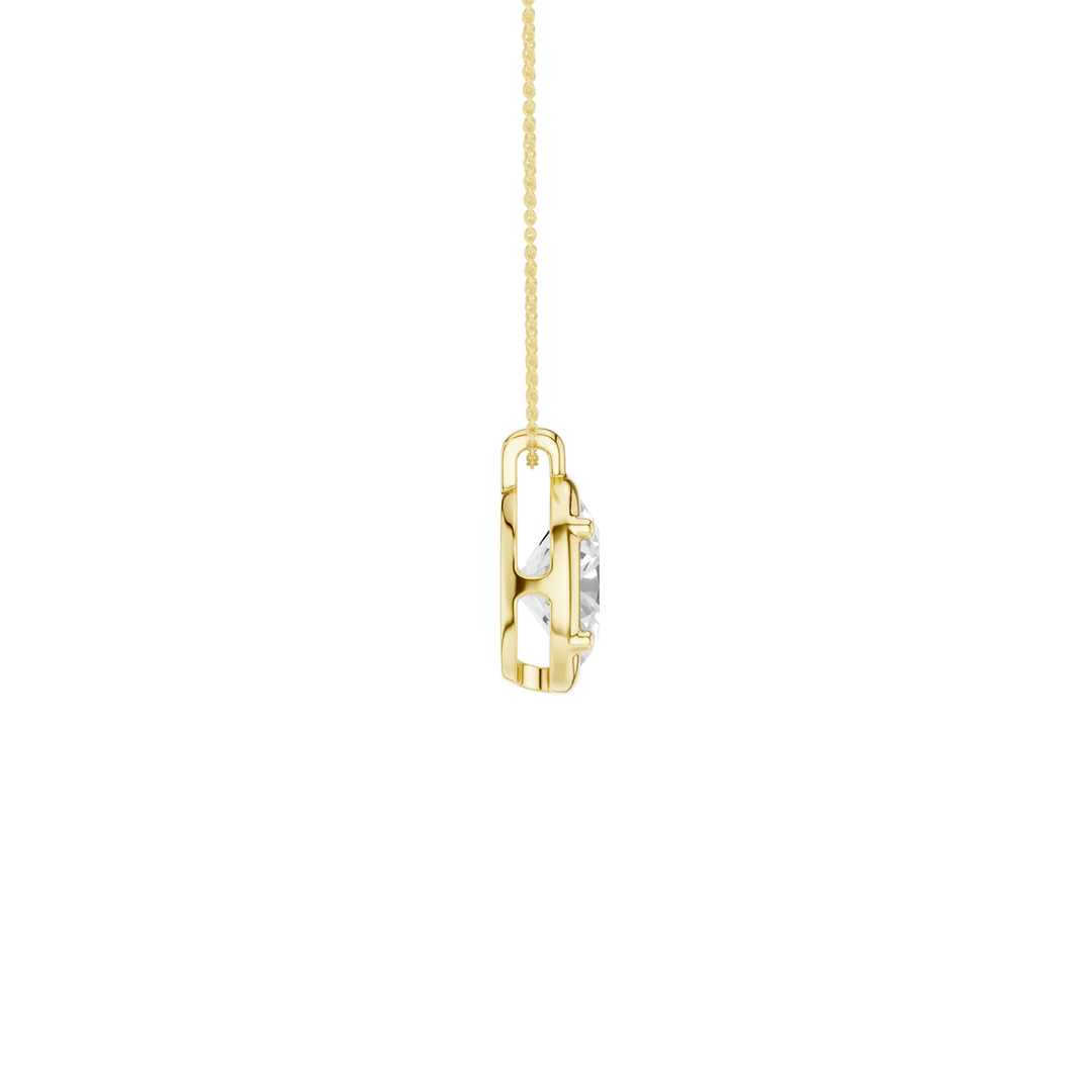 Illusion Bezel Pendant (Oval) in 14K Yellow Gold – Silvadi Jewelry Aurora CO