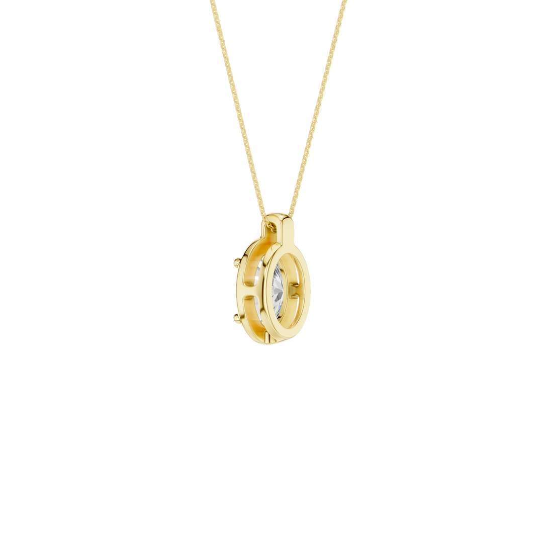 Illusion Bezel Pendant (Oval) in 14K Yellow Gold – Silvadi Jewelry Aurora CO