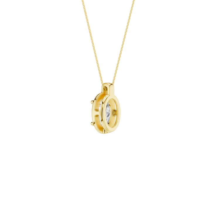 Illusion Bezel Pendant (Oval) in 14K Yellow Gold – Silvadi Jewelry Aurora CO