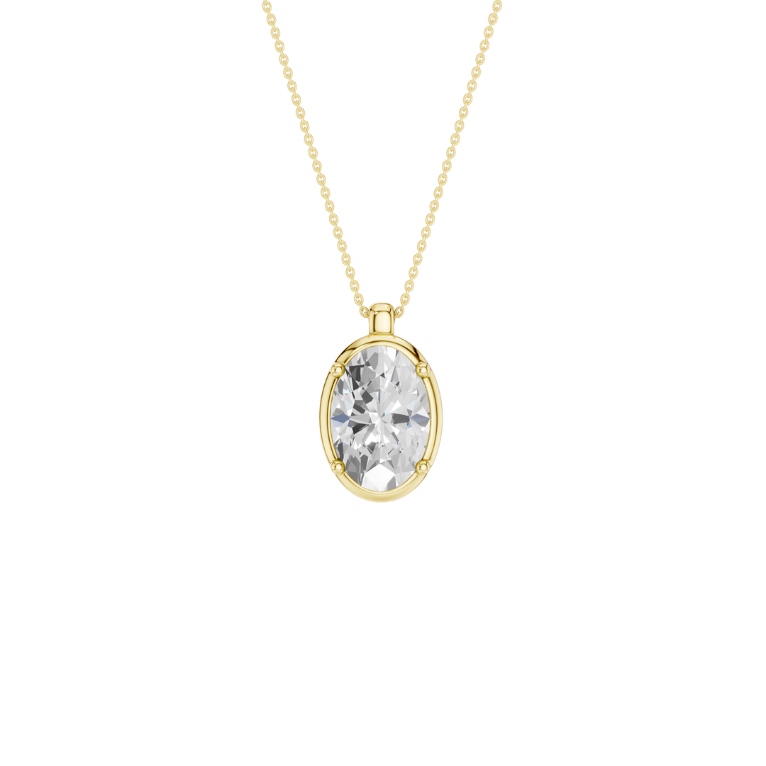 Illusion Bezel Pendant (Oval) in 14K Yellow Gold – Silvadi Jewelry Aurora CO