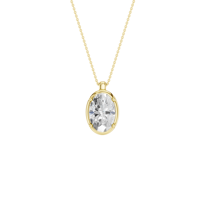 Illusion Bezel Pendant (Oval) in 14K Yellow Gold – Silvadi Jewelry Aurora CO