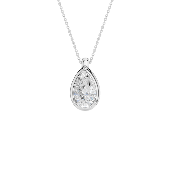 Illusion Bezel Pendant (Pear) in 14K White Gold – Silvadi Jewelry Aurora CO