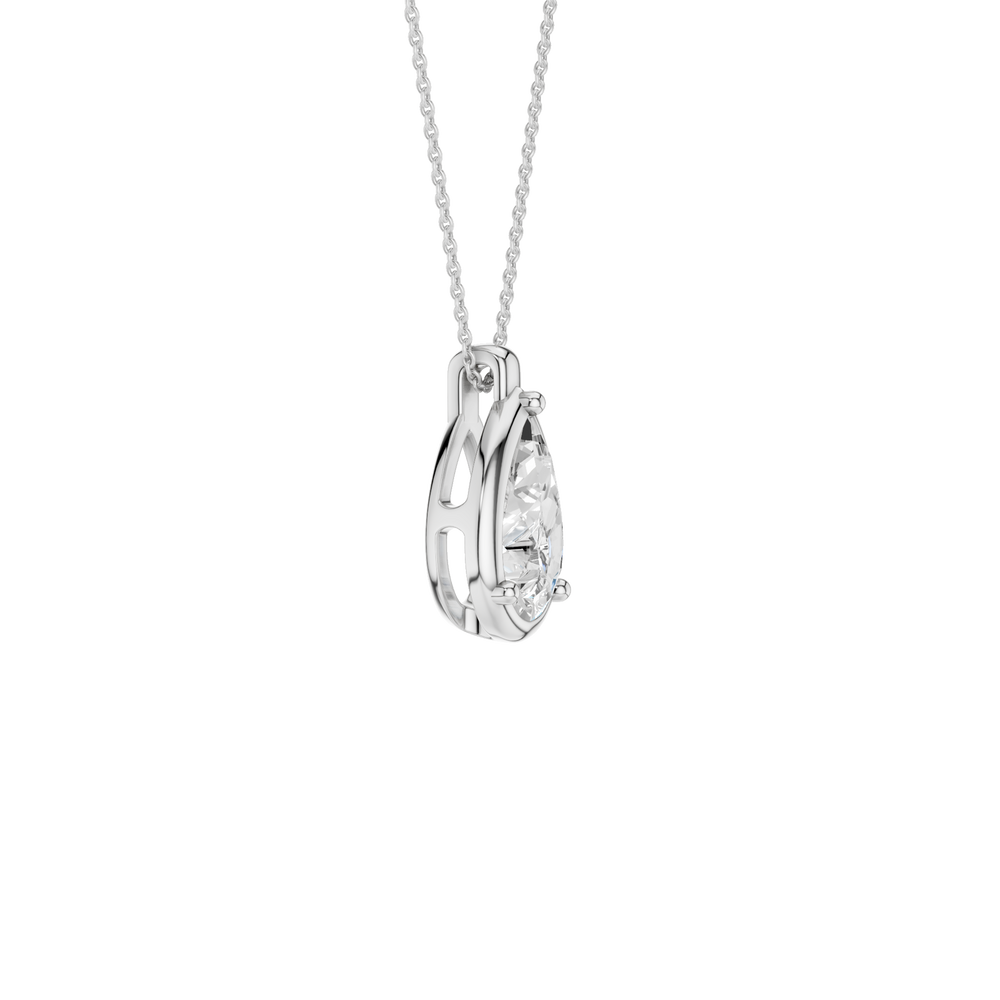Illusion Bezel Pendant (Pear) in 14K White Gold – Silvadi Jewelry Aurora CO