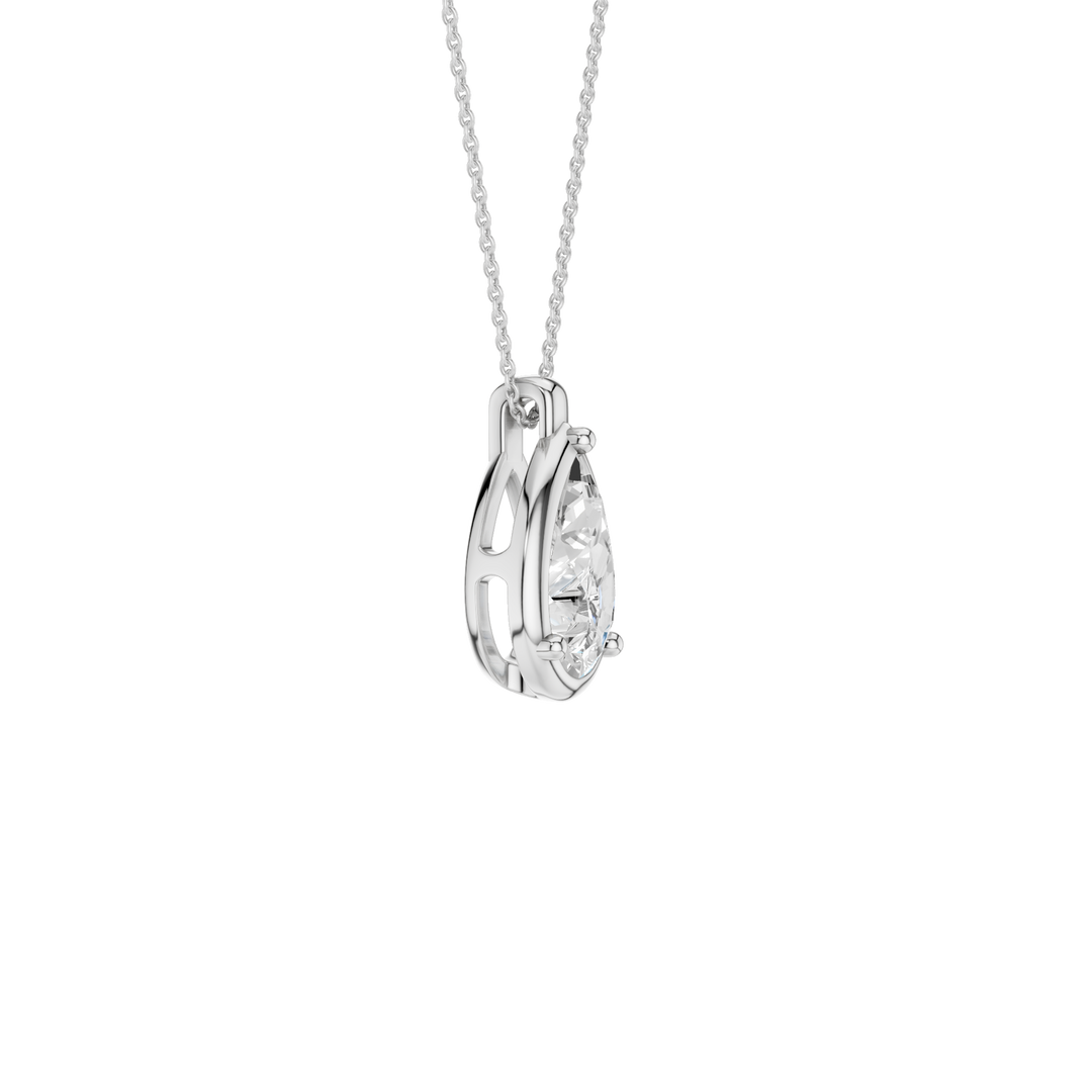 Illusion Bezel Pendant (Pear) in 14K White Gold – Silvadi Jewelry Aurora CO
