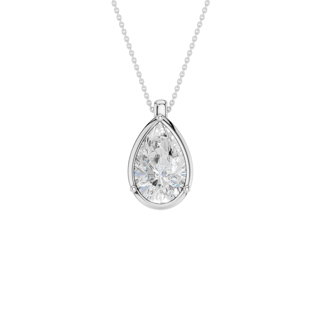 Illusion Bezel Pendant (Pear) in 14K White Gold – Silvadi Jewelry Aurora CO