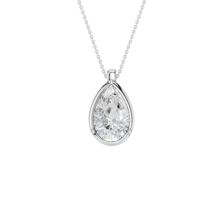 Illusion Bezel Pendant (Pear) in 14K White Gold – Silvadi Jewelry Aurora CO