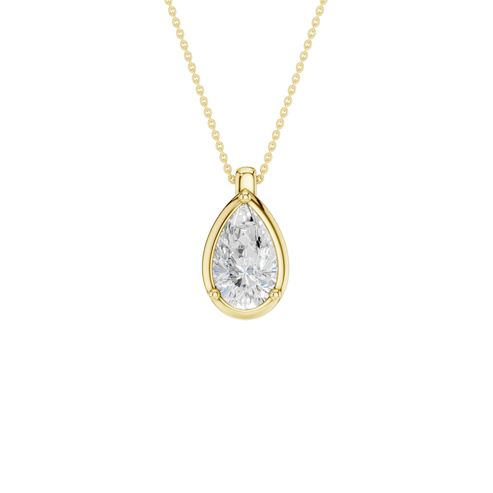 Illusion Bezel Pendant (Pear) in 14K Yellow Gold – Silvadi Jewelry Aurora CO