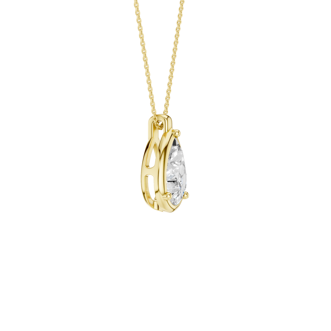 Illusion Bezel Pendant (Pear) in 14K Yellow Gold – Silvadi Jewelry Aurora CO