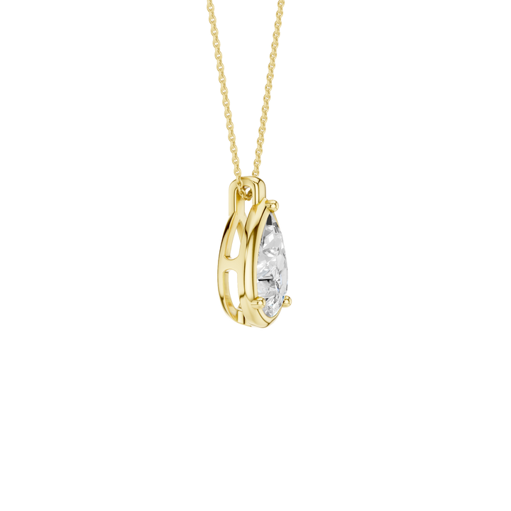 Illusion Bezel Pendant (Pear) in 14K Yellow Gold – Silvadi Jewelry Aurora CO