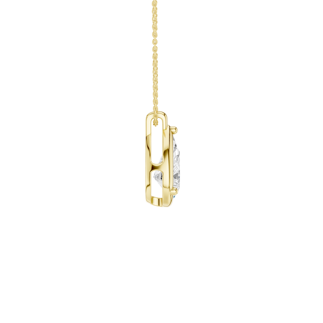 Illusion Bezel Pendant (Pear) in 14K Yellow Gold – Silvadi Jewelry Aurora CO