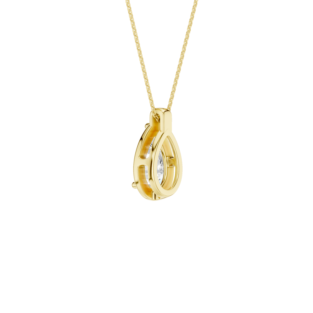 Illusion Bezel Pendant (Pear) in 14K Yellow Gold – Silvadi Jewelry Aurora CO