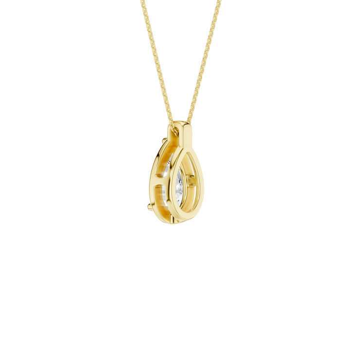 Illusion Bezel Pendant (Pear) in 14K Yellow Gold – Silvadi Jewelry Aurora CO