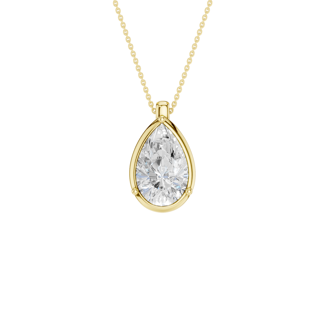Illusion Bezel Pendant (Pear) in 14K Yellow Gold – Silvadi Jewelry Aurora CO