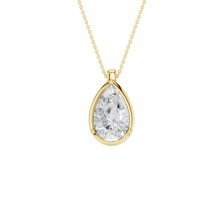 Illusion Bezel Pendant (Pear) in 14K Yellow Gold – Silvadi Jewelry Aurora CO