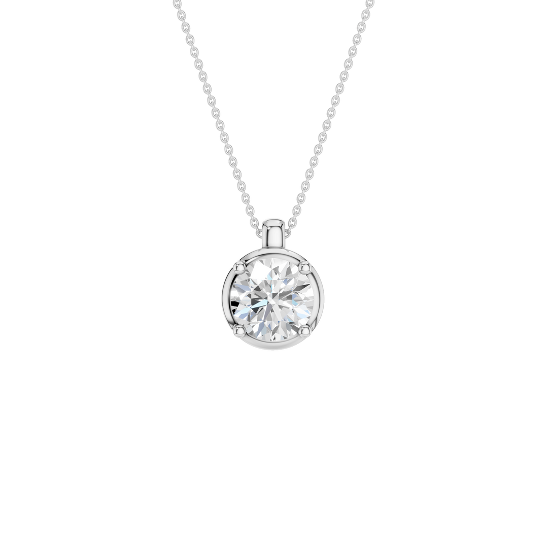 Illusion Bezel Pendant (Round) in 14K White Gold – Silvadi Jewelry Aurora CO