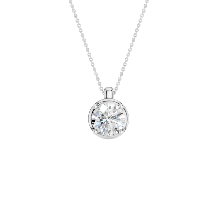 Illusion Bezel Pendant (Round) in 14K White Gold – Silvadi Jewelry Aurora CO