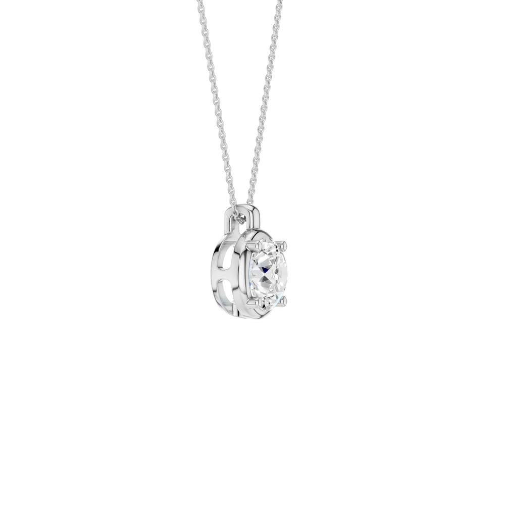 Illusion Bezel Pendant (Round) in 14K White Gold – Silvadi Jewelry Aurora CO